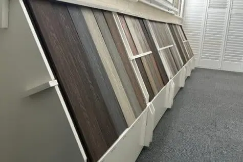 composite decking samples in various colours at saffron outdoor living showroom