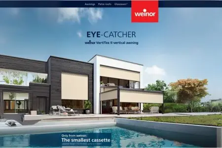 Weinor VertiTex II vertical awning brochure cover.
