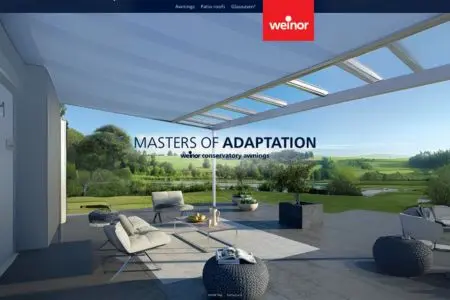 Weinor conservatory awnings brochure cover.