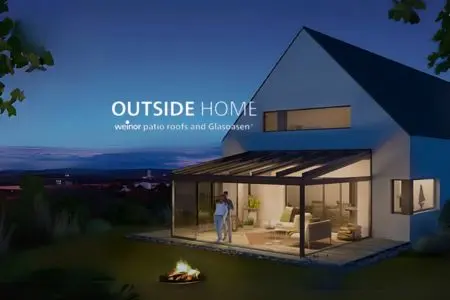 Weinor patio roofs and glassrooms brochure cover.