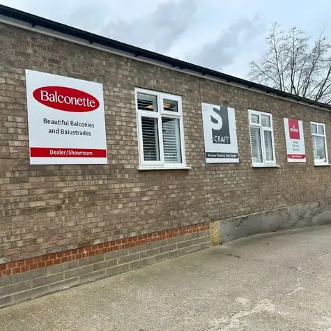 Saffron Outdoor Living showroom exterior displaying Balconette, S-Craft, and Weinor signage